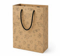 Sacchetto regalo 26 x 12 x 32 cm in cartone kraft marrone con manici neri per laurea