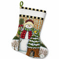 Calza natalizia 45 x 30 cm in tessuto multicolore con passante da appendere