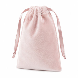 Sacchetto con coulisse 15 x 20 cm in velluto rosa per confezioni regalo - morbido richiudibile