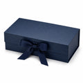 Scatola regalo 30 x 20 x 10 cm in cartone blu navy con nastro decorativo - confezione rettangolare