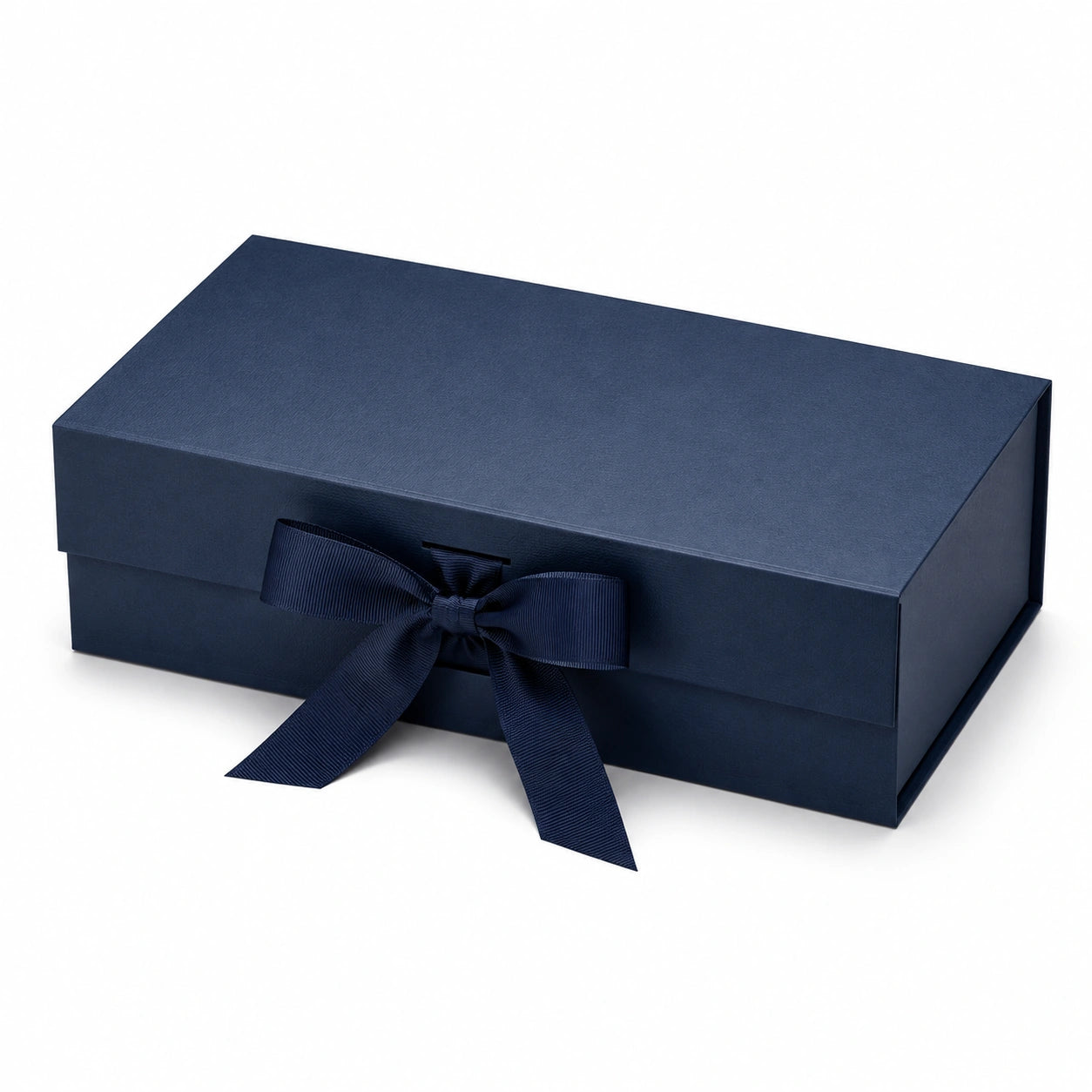 Scatola regalo 30 x 20 x 10 cm in cartone blu navy con nastro decorativo - confezione rettangolare